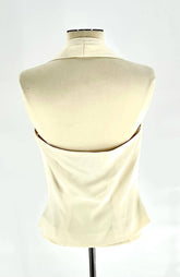 Womens Size 2 Doncaster Top Off White Sleeveless Collar Around Neck - TheRealThreads